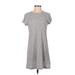 Madewell Casual Dress - Shift Crew Neck Short sleeves: Gray Dresses - Women's Size Small