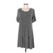 Mossimo Supply Co. Casual Dress - A-Line Scoop Neck Short sleeves: Gray Print Dresses - Women's Size Medium