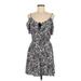 American Eagle Outfitters Casual Dress - Mini Scoop Neck Sleeveless: Gray Paisley Dresses - Women's Size Medium - Print Wash