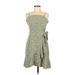 Shein Casual Dress - Wrap: Green Floral Dresses - Women's Size Medium