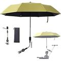 Universal Baby Parasol, Baby Stroller Sun Shade Sun Protection Sun Shade for Strollers, Waterproof Umbrella for Trolley Bike Wheelchair Buggy Fishing, Bicycle Umbrella with Holder Clip Clamp,Yello