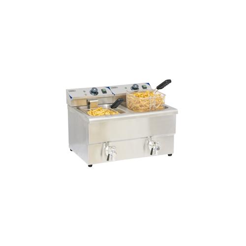 Fritteuse 2 x 8L mit Ablasshahn CFEV82 Casselin
