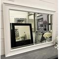 Fabulous Mirrors White Solid Chunky Wood Wall Mirror Contemporary Design - CASTERBRIDGE - Choose your size (167cm x 106cm)