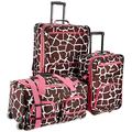 Rockland 3 Piece Luggage Set, Clear, 3 Piece Luggage Set, Colourless, 3 Piece Luggage Set, Pink/Giraffe, 3-Piece Set (20/22/28), Vara Softside Luggage Set 3-Piece