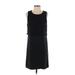 Club Monaco Casual Dress - Shift Crew Neck Sleeveless: Black Print Dresses - Women's Size 4