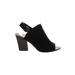 Donald J Pliner Heels: Black Print Shoes - Women's Size 10 - Peep Toe