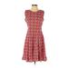 Mata Traders Casual Dress - A-Line Crew Neck Sleeveless: Red Dresses - Women's Size X-Small