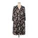 Le Lis Casual Dress - Shirtdress: Black Floral Dresses - Women's Size 3X