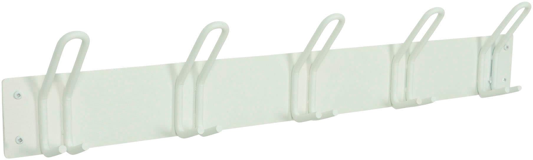 Garderobenhaken SPINDER DESIGN, weiß, B:70cm H:14cm T:7cm, Metall, Garderobenhalter, Garderobenhaken, Metall, 5 Haken