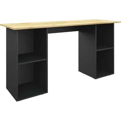 Schreibtisch BORCHARDT MÖBEL "Kai", schwarz (schwarz matt, wotan eichefarben), B:150cm H:75cm T:50cm, Tische, Regalschreibtisch mit viel Stauraum, Breite 150 cm, Made in Germany Image