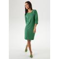 Jerseykleid ANISTON SELECTED, Damen, Gr. 38, N-Gr, bunt (apfelgrün, royalblau, schwarz), Jersey, Obermaterial: 65% Polyester, 30% Viskose, 5% Elasthan, Jacquardmuster, gemustert, modisch, figurumspielend kniefrei, Rundhals, 3/4-Ärmel, Kleider...