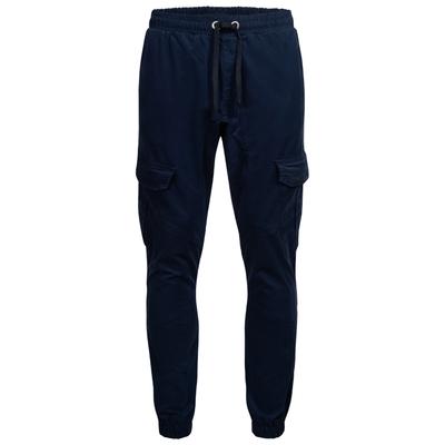 Cargohose ALESSANDRO SALVARINI "ASComfi", Herren, Gr. W34 L30, Länge 30, blau (dunkelblau), Obermaterial: 98% Baumwolle, 2% Elasthan, Hosen, mit Reißverschluss Taschen Image