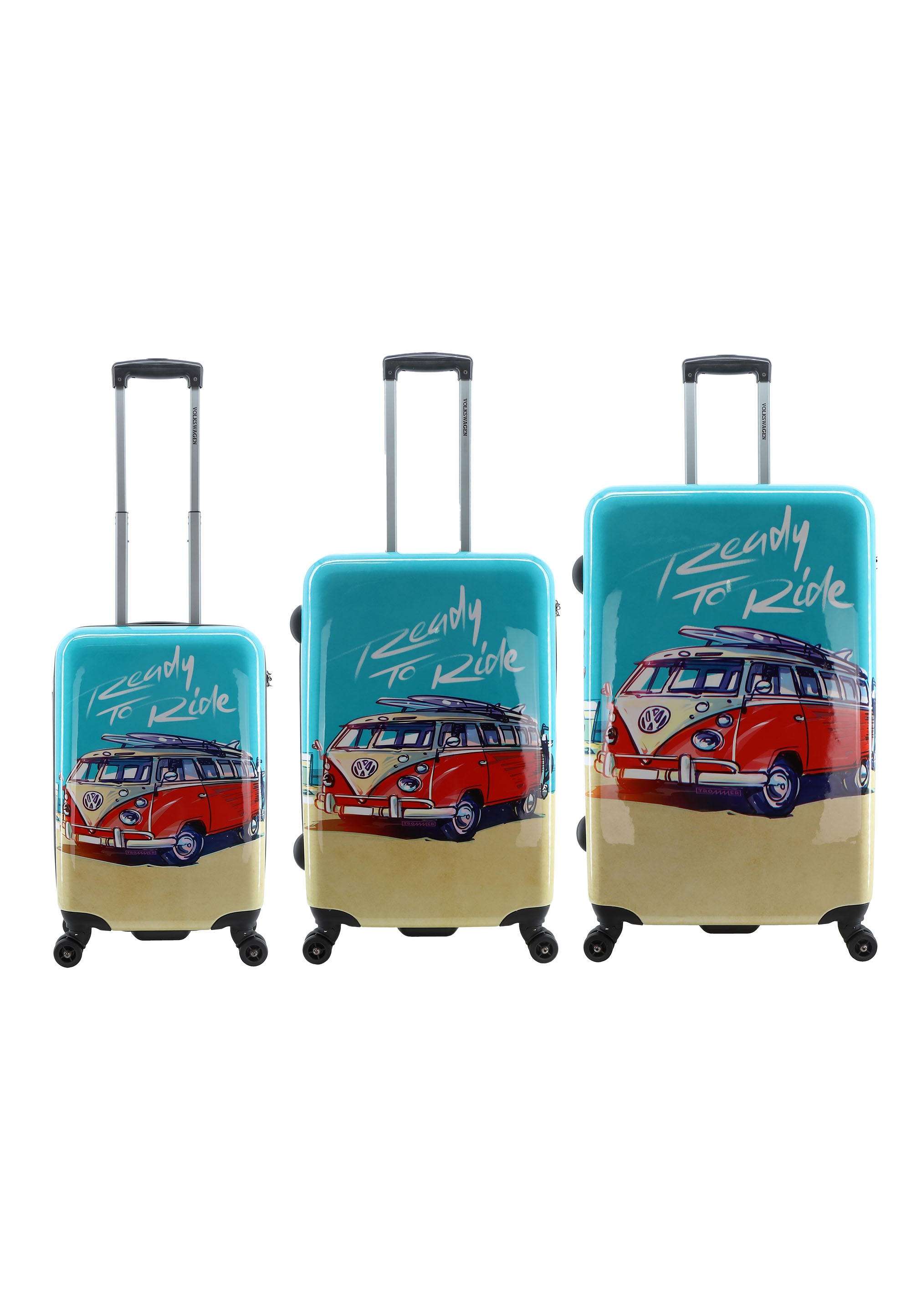 Koffer VOLKSWAGEN "Ready To Ride", Gr. B/H/T: 47 x 76 x 28, bunt (mehrfarbig), bedruckt, casual, Koffer, aus 600D rPet ABS-Material Image