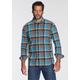 Flanellhemd MAN'S WORLD Gr. 4XL (49/50), N-Gr, blau (blau braun) Herren Hemden Langarm