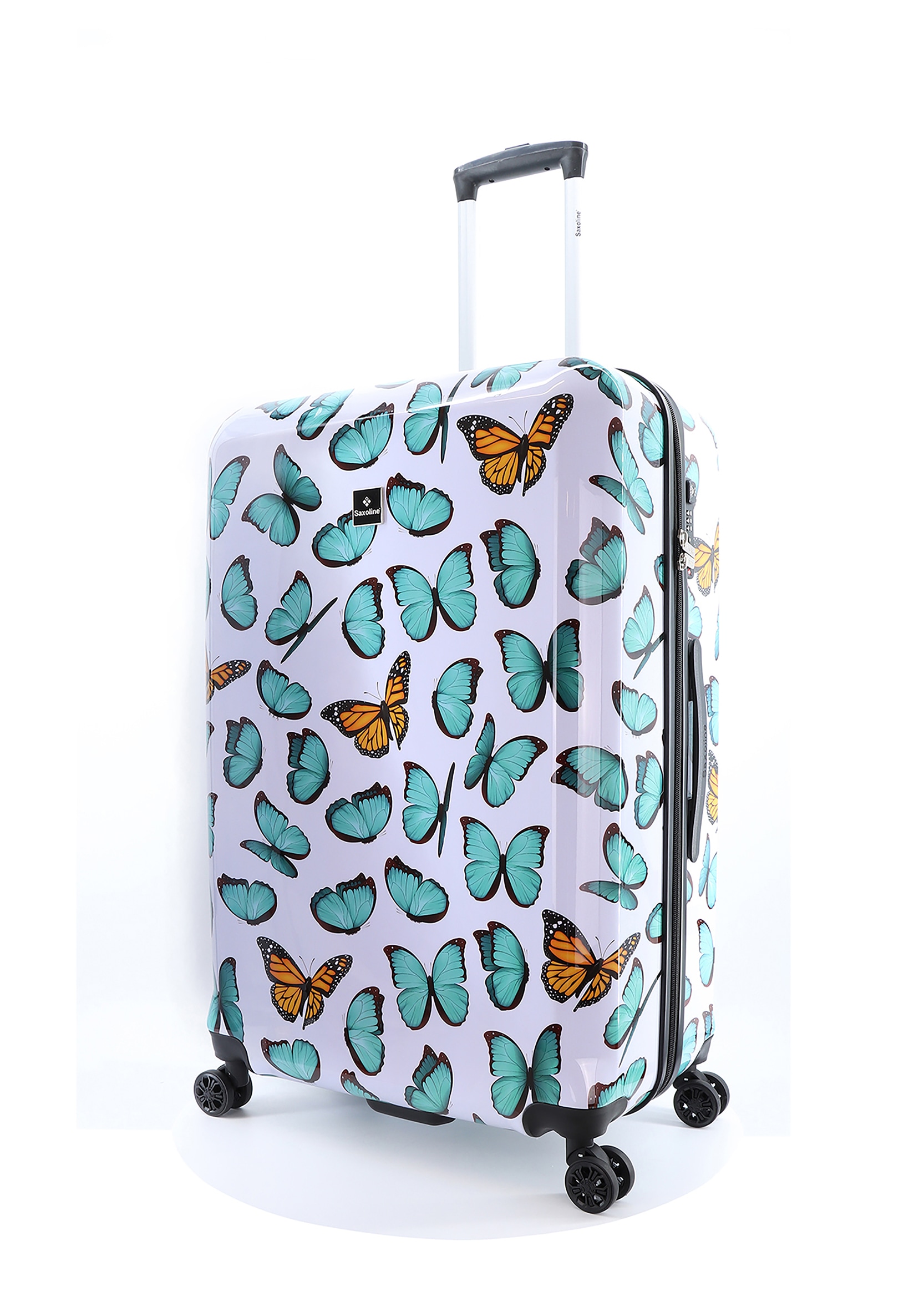 Koffer SAXOLINE "Springful", Gr. B/H/T: 51cm x 77cm x 30cm, bunt (weiß, mehrfarbig), Polyester, Koffer, mit integriertem Zahlenschloss Image
