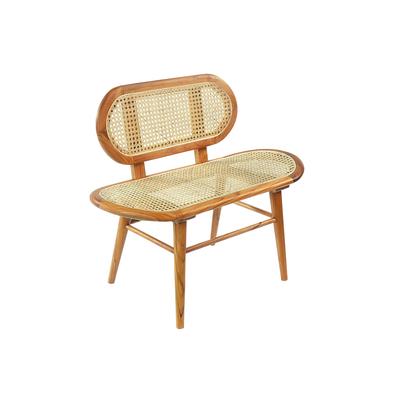Sitzbank SIT, beige (natur, natur), B:95cm H:80cm T:50cm, Massivholz, Geflecht Rattan, Sitzbänke, Sitz- und Rückenfläche mit Rattangeflecht Image