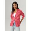 Kurzblazer ANISTON SELECTED, Damen, Gr. 42, bunt (fuchsia, orange, türkis), Jersey, Obermaterial: 68% Polyester, 27% Viskose, 5% Elasthan, Jacquardmuster, modisch, figurbetont hüftlang, Langarm, Blazer, mit fantasievollem Jacquard-Muster