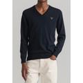 V-Ausschnitt-Pullover GANT "Classic Cotton V-Neck" Gr. XXXL (58), blau (evening blue) Herren Pullover V-Ausschnitt-Pullover