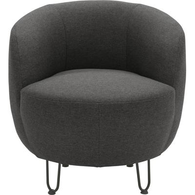 Sessel INOSIGN "Anjuli Lieferzeit nur 2 Wochen", grau, B:72cm H:72cm T:76cm, 100% Polyester, Sessel, Runde Form, perfektes Einzelstück, Flausch oder Feinstruktur Image