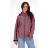Softshelljacke DEPROC ACTIVE "SHELBY PEAK DC", Damen, Gr. 50 (XL), rot (wine), 100% Polyester, casual, tailliert, Langarm gerader Abschluss mit Klettverschlüssen, Jacken, leichte Softshelljacke mit All-Over-Print und abnehmbarer Kapuze