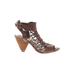 Vince Camuto Heels: Brown Print Shoes - Women's Size 8 1/2 - Open Toe