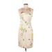 H&M Casual Dress - Sheath Crew Neck Sleeveless: Ivory Floral Dresses - Women's Size 6