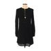 Black Swan Casual Dress - A-Line Crew Neck Long sleeves: Black Print Dresses - Women's Size Small