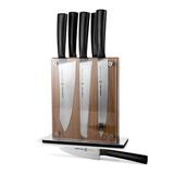 Schmidt Brothers Cutlery Schmidt Brothers™ Cutlery Carbon 6, 7-Piece Knife Block Set High Carbon Stainless Steel in Black/Gray | Wayfair SBCC67PM1