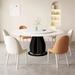 Elevat Home Modern Simple Rock Plate Round Table w/ Turntabl Round Dining Set Wood in Black | 29.52 H x 47.24 W x 47.24 D in | Wayfair