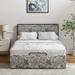 Winston Porter Neilius Upholstered Platform Bed w/ Washable Slipcover Polyester in Gray/Blue/Brown | King | Wayfair