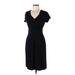 Talbots Casual Dress - Sheath: Black Solid Dresses - Women's Size 6 Petite