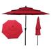 Arlmont & Co. 9Ft 3-Tiers Outdoor Patio Umbrella For Garden Deck Backyard Pool Shade Outside Deck Swimming Pool Metal in Red | Wayfair