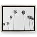 Bayou Breeze Black & White Palms By Gal Design Modern Wall Art Decor - Floating Canvas Frame Canvas, Glass | 16 H x 20 W x 0.75 D in | Wayfair