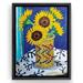 Rosalind Wheeler Sunflowers In Vase By Mandy Buchanan Modern Wall Art Decor - Floating Canvas Frame Canvas, Glass | 12 H x 16 W x 0.75 D in | Wayfair