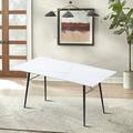 Latitude Run® Aisling Dining Table Metal in Black/White | 29.31 H x 35.11 W x 70.21 D in | Wayfair 055452F2126647308AA2EA5E44684708