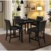 Red Barrel Studio® Avenelle 5-Piece Kitchen Table Set, Faux Marble Top w/ 4 PU Leather-Upholstered Chairs Wood in Black/Brown | Wayfair