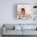 Winston Porter Sweet Bird I On Canvas by Jade Reynolds Print Canvas in Brown/Pink/White | 14 H x 14 W x 2 D in | Wayfair