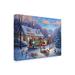 The Holiday Aisle® Loading The Elf Express For Christmas On Canvas by John Zaccheo Print Canvas in Blue/Indigo/Red | 14 H x 19 W x 2 D in | Wayfair