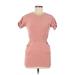 Adriano Goldschmied Casual Dress - Mini: Pink Print Dresses - Women's Size Medium