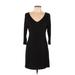 Tart Casual Dress - Sheath V-Neck 3/4 sleeves: Black Print Dresses - Women's Size Large