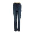 Abercrombie & Fitch Jeggings - Mid/Reg Rise Straight Leg Boyfriend: Blue Bottoms - Women's Size 2 - Dark Wash