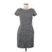 Banana Republic Factory Store Casual Dress - Sheath Scoop Neck Short sleeves: Gray Marled Dresses - Women's Size 6