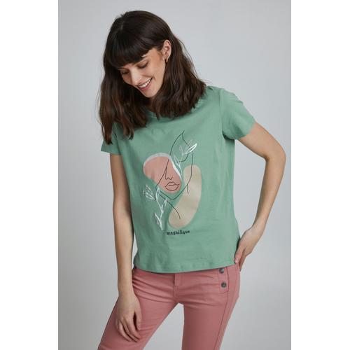 „Print-Shirt FRANSA „“Fransa FRFEFRESH 1 T-Shirt – 20610304″“ Gr. s, grün (malachite green mix) Damen Shirts Jersey“