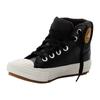 Sneakerboots CONVERSE "CHUCK TAYLOR ALL STAR BERKSHIRE", Gr. 28, schwarz-weiß (schwarz, weiß), Leder, sportlich, Schuhe, gefüttert