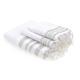 Set bain, 1 fouta + 2 serviettes coton 100x200 blanc / argent