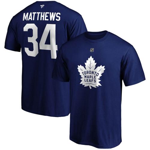 Auston Matthews Toronto Maple Leafs Big & Tall T-Shirt mit Fanatics-Logo für Herren in Blau mit Namen und Nummer