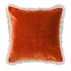 Housse de coussin velours de coton 50x50 terracotta