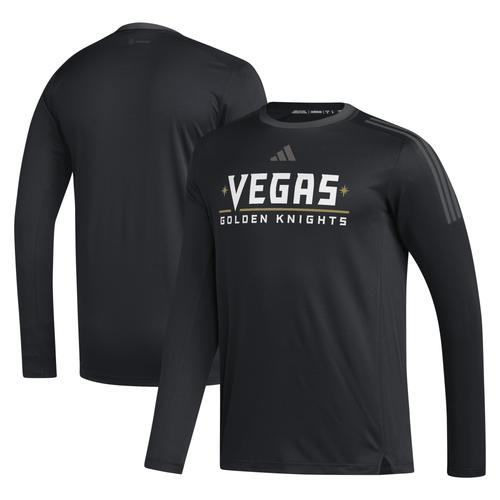 Herren adidas Black Vegas Golden Knights AEROREADY® Langarm-T-Shirt