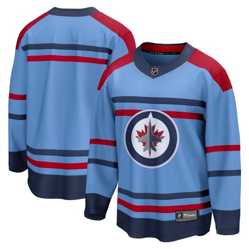 Hellblaues Winnipeg Jets Anniversary Premier Breakaway-Trikot mit Fanatics-Logo für Herren