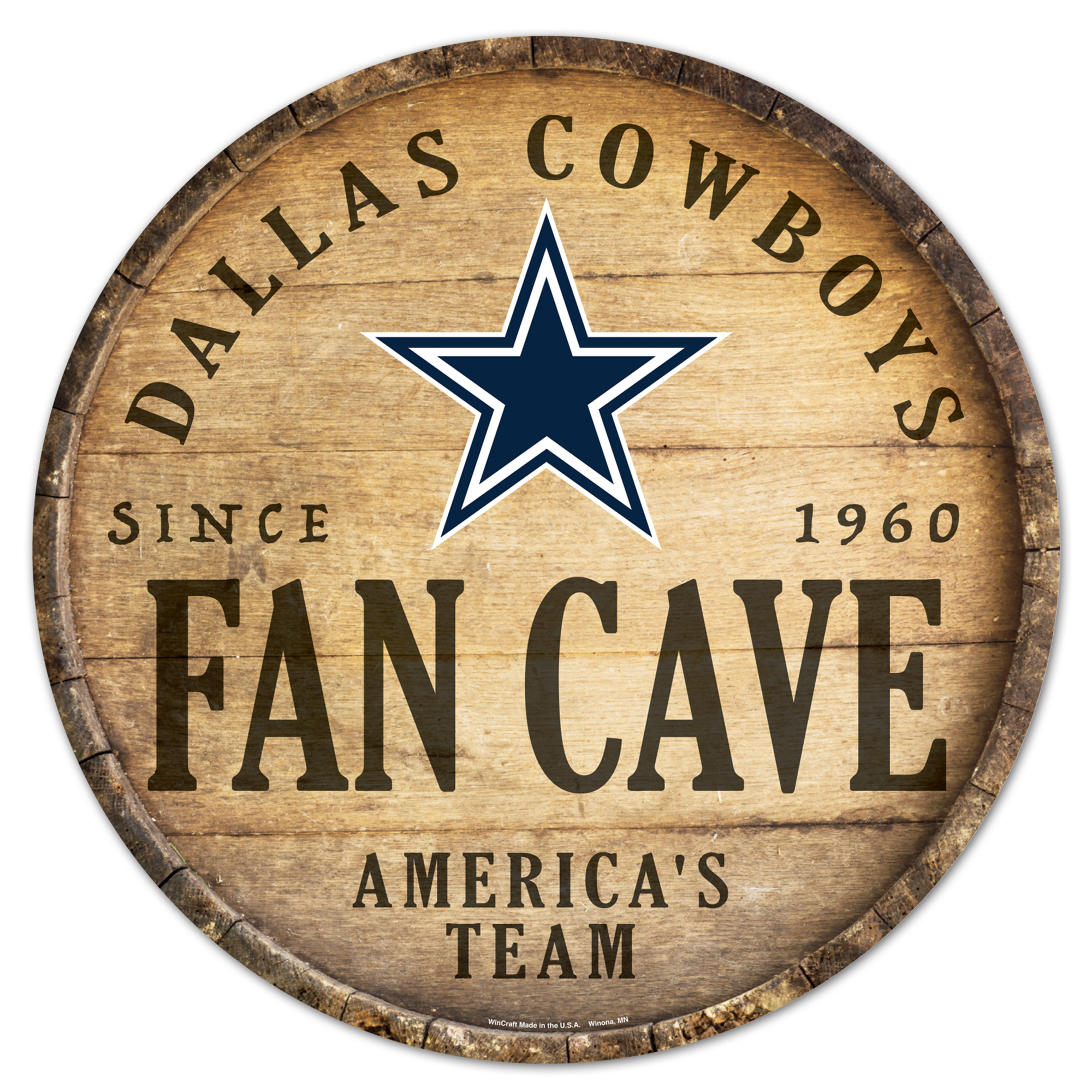 Dallas Cowboys 35,6 cm rundes Holzschild Image